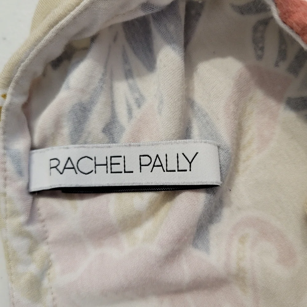 Rachel Pally Tropical Floral Print Beige Jersey Knit Maxi Dress